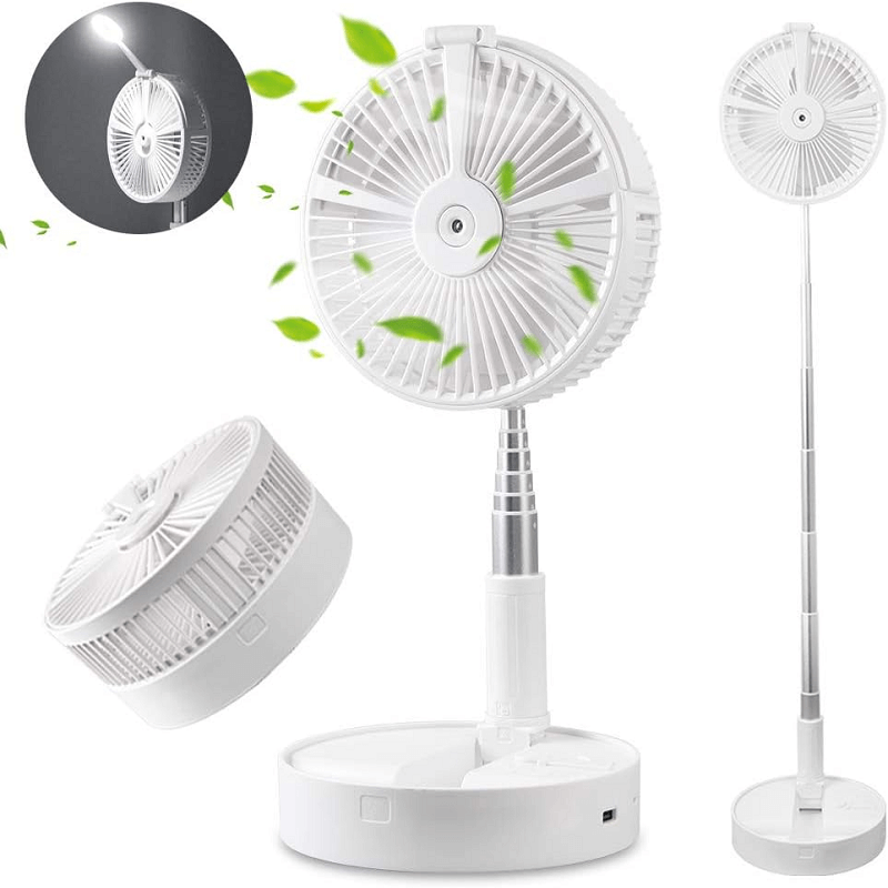 Portable folding Hydration fan with desk lamp, sleep light