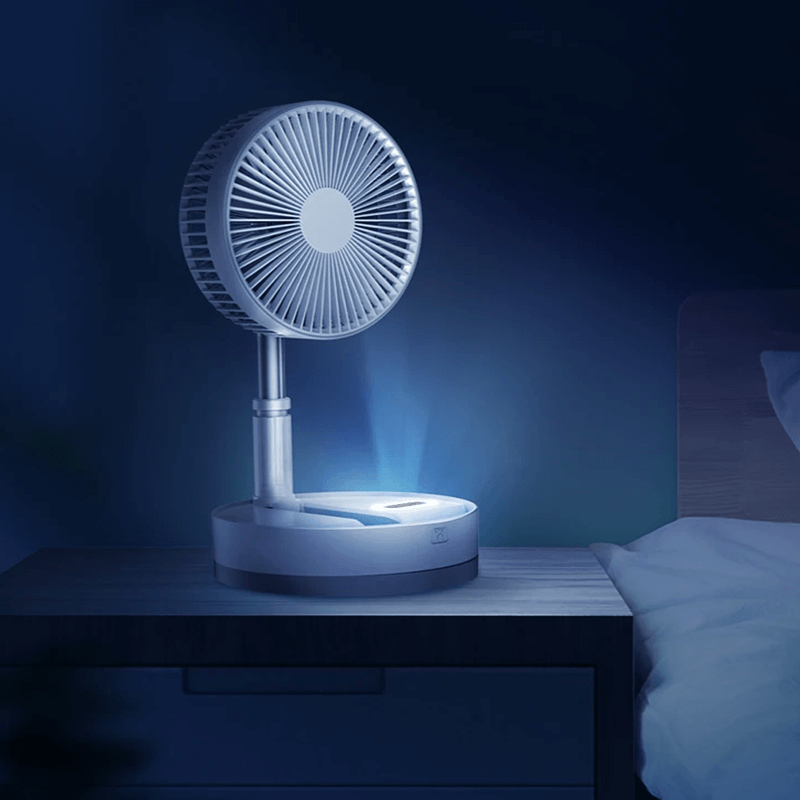 Portable folding Hydration fan with desk lamp, sleep light