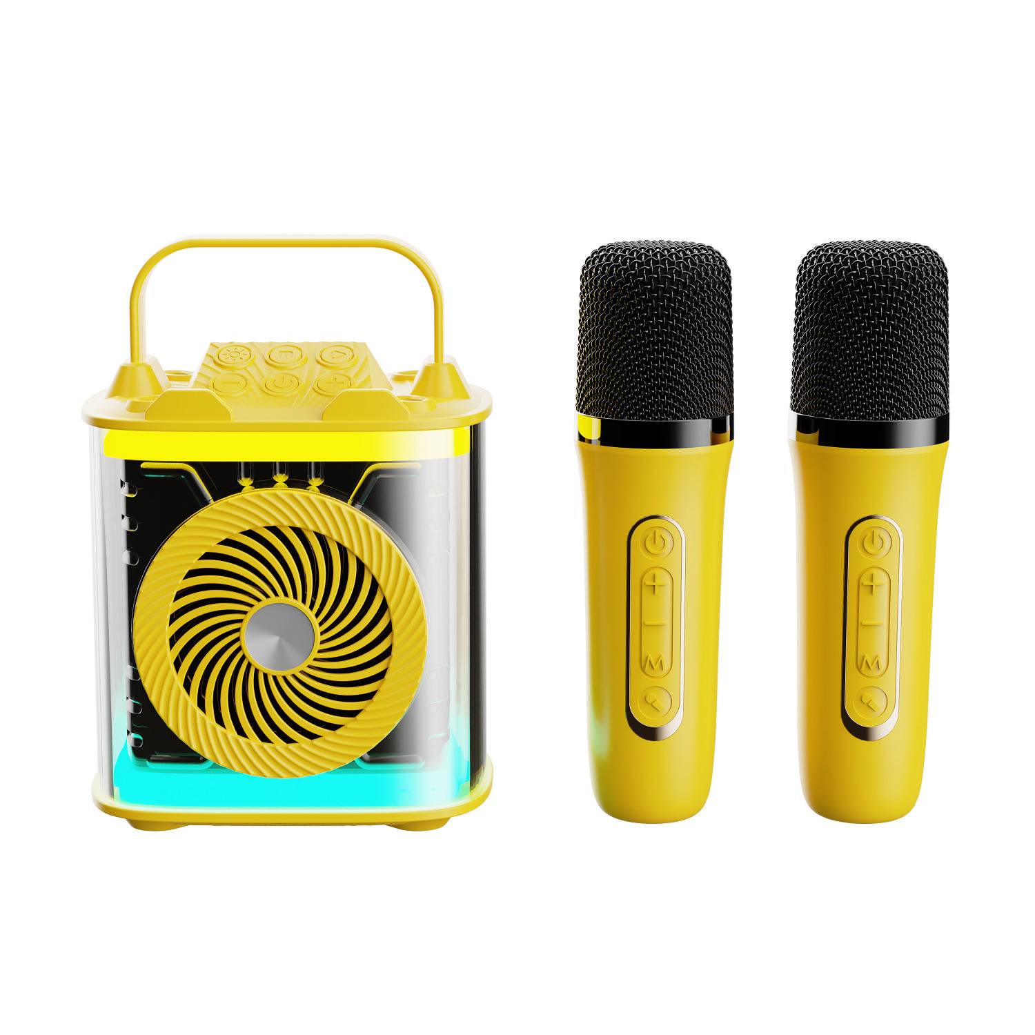 Mini Karaoke Portable Speaker with 2 Wireless Microphones  for Adults & Kids 