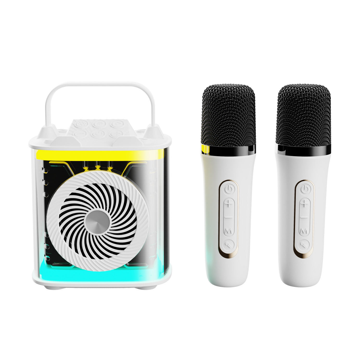 Mini Karaoke Portable Speaker with 2 Wireless Microphones  for Adults & Kids 
