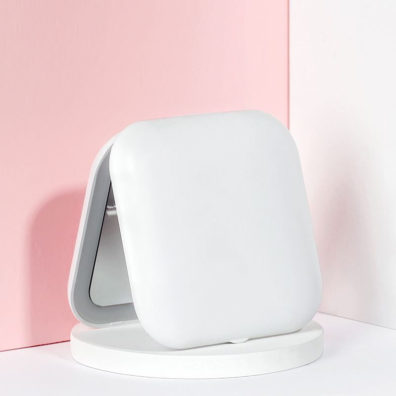 LED folding small square mirror